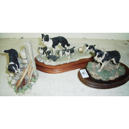 18 - Border Fine Arts figure JH59 'Bob', SOC6 'Wait For Me Not' and a Country Artist figure of a Collie d... 