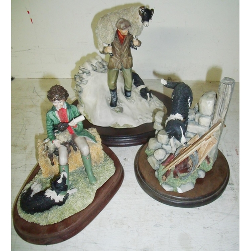 19 - Group of three Border Fine Arts James Herriot figures including JH41 'Winter Rescue', JH59 'Bob' and... 