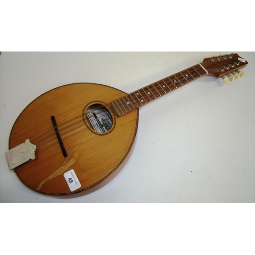 48 - Oakwood handmade flat back mandolin
