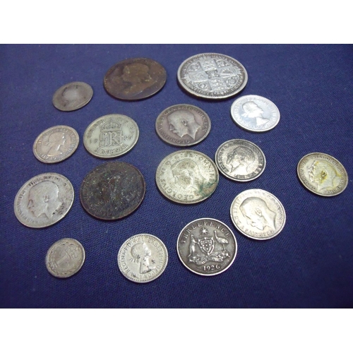 109 - 1849 Florin coin, a selection of various GB coinage including pre-1947 and some mourn-day money