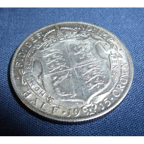 115 - 1915 George V half crown coin