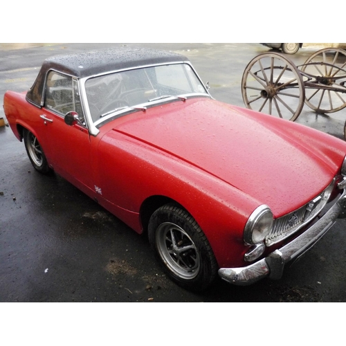 130 - 1967 MG Midget with original 1275cc engine with hard and soft top with part service history, various... 
