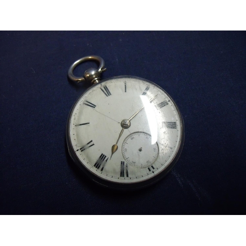 146 - London silver hallmarked cased pocket watch with white enamel dial, movement marked no. 45006