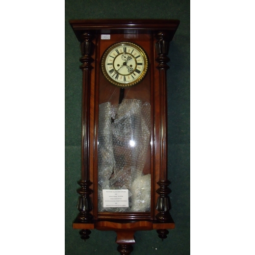 92b - Roche Grubber, Schlesien Freiburg RG 207494 antique Vienna wall clock with decorative enamel face, 2... 