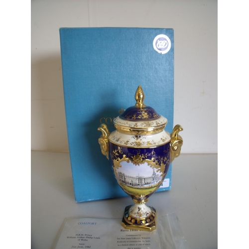 34 - Boxed Coalport limited edition No.22/100 of the Ramshead vase to commemorate the birth of H.R.H Prin... 