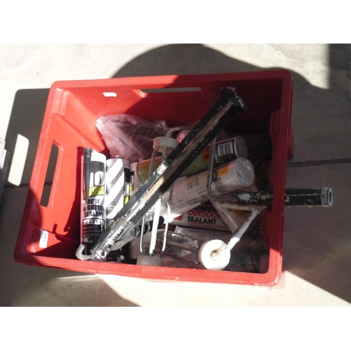 105 - Box containing tubes of exterior grab adhesive and the adhesive gun