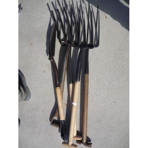 118 - Group of four garden forks including one spade