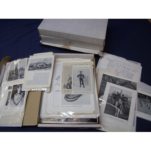 62 - Large collection of military historians/researchers archive material including various paper cutting... 
