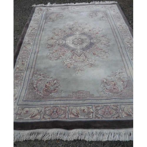 458 - Large Chinese woollen blue ground rug (width 184cm x 300cm approx)