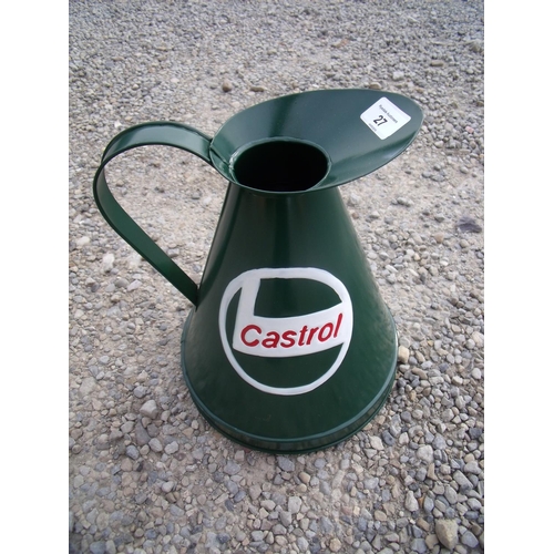 27 - Reproduction painted tin Castrol Oil jug