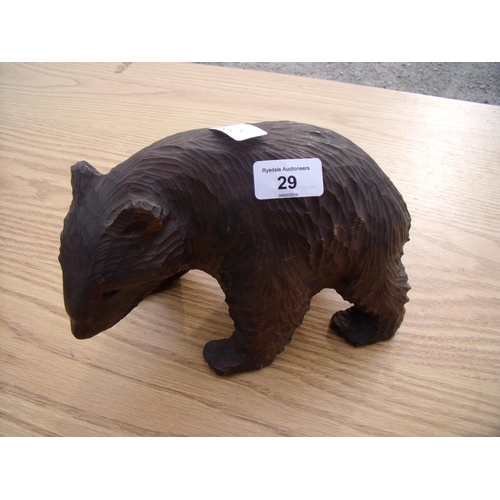 29 - Carved wood Black Forest style figure of a bear (16cm high)