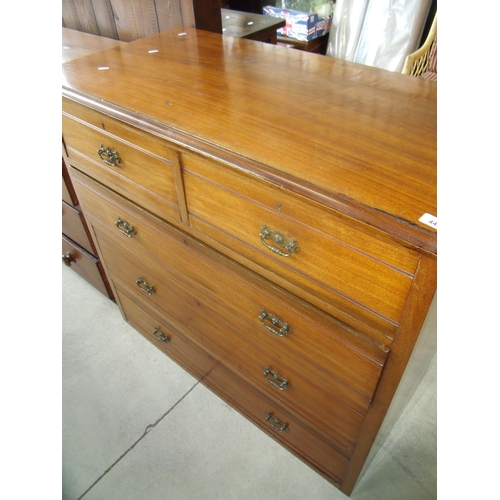 445 - Early 20th C mahogany chest of two short above three long drawers (107cm x 52cm x 97cm)