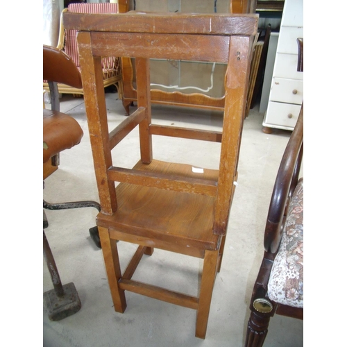 448 - Two rustic elm stools