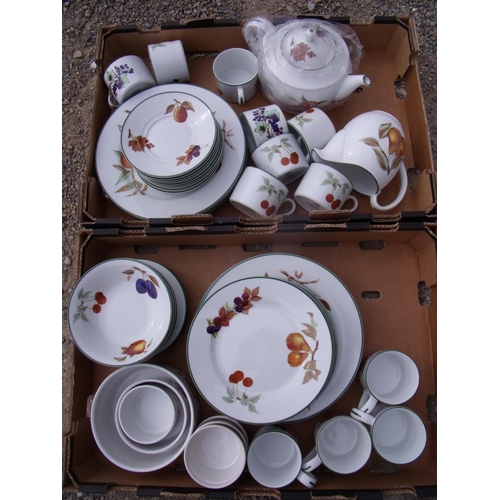 48 - Large quantity of Royal Worcester Evesham ware part dinner and breakfast service in two boxes