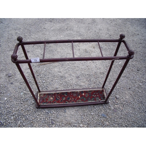 73 - 19th/20th C wrought metal four sectional stick stand (width 61cm)