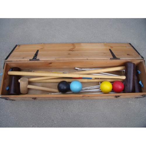 76 - Townsend Croquet Set in wooden crate