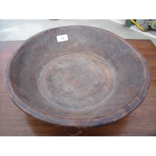 78 - Hollowed out wooden bowl (diameter 37cm)