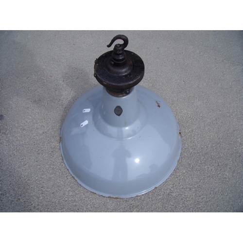 97 - Large enamel industrial style centre light