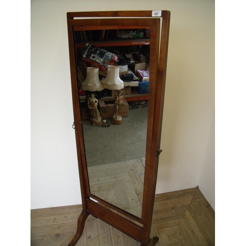 467 - Early - mid 20th C mahogany framed cheval mirror