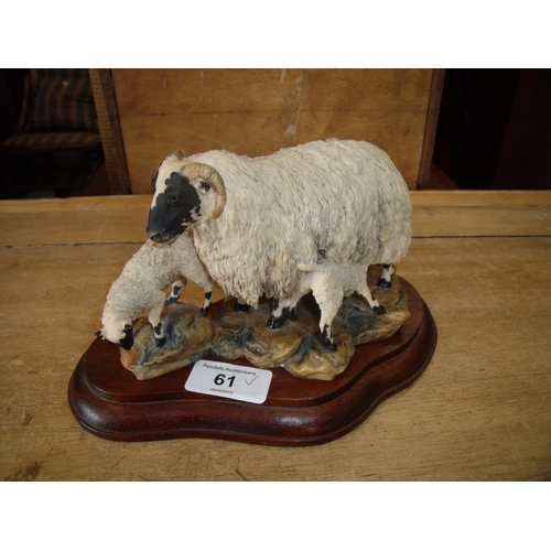 61 - Border Fine Arts figure of a Swaledale ewe and lambs