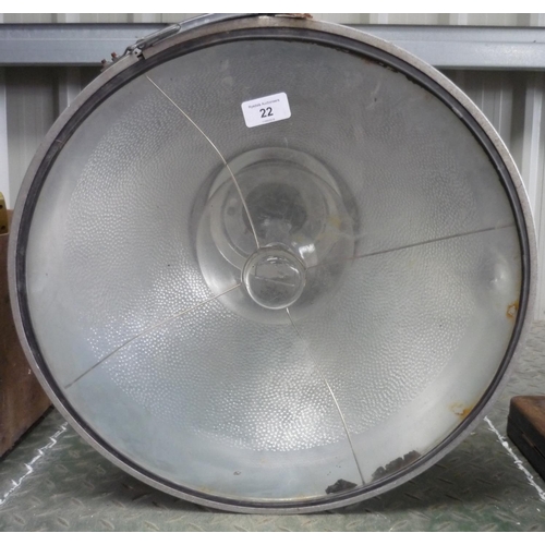 22 - Large industrial lamp with bulb and electrical fittings