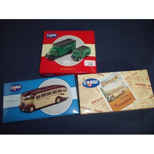 131 - Three boxed Corgi sets including British Road Services 97200, Timpsons AEC Regal Coach 97181 and Oxf... 