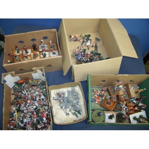 317 - Large collection of various cast metal military miniature figures covering mostly the Napoleonic and... 