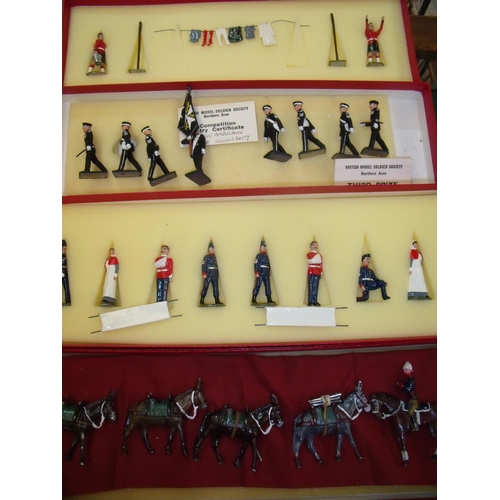 341 - A set of St. Johns Ambulance Brigade Colour Party painted miniature models with British Model Soldie... 