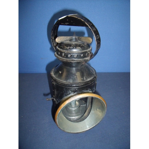 57 - Appleton Patent railway hand lamp with filters, marked 8207B