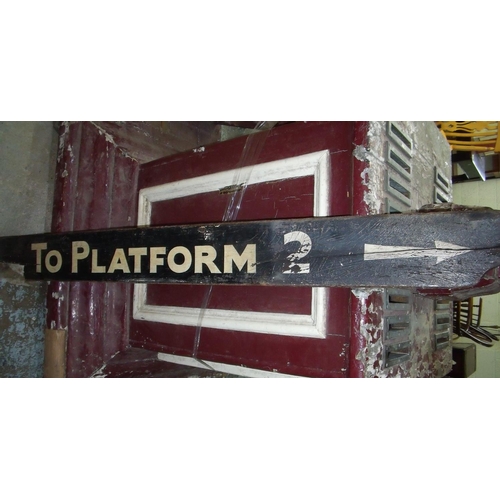 73 - GWR platform double sided clock and destination board, similar example to one found at Rochdale Stat... 