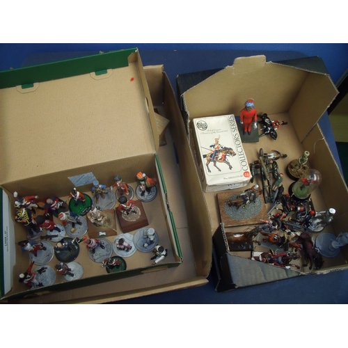 316 - Large collection of mostly cast metal military miniatures of mainly Napoleonic era and of various sc... 