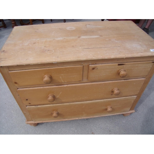 269 - Victorian pine chest of two short above two long drawers (107cm x 55cm x 83cm)