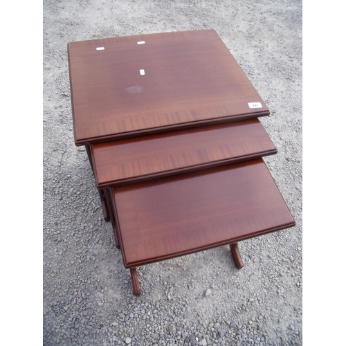 268 - Nest of three modern mahogany style occasional tables