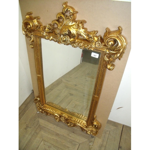 361 - Gilt framed bevelled edge rectangular wall mirror (60cm x 92cm)