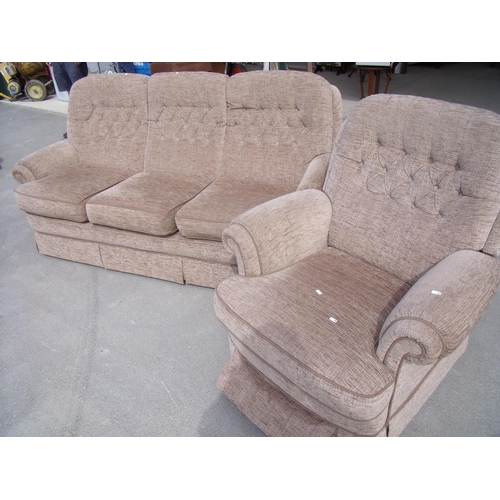 390 - Quality two piece suite comprising of 3 seat sofa and matching reclining armchair (by Vale Upholster... 