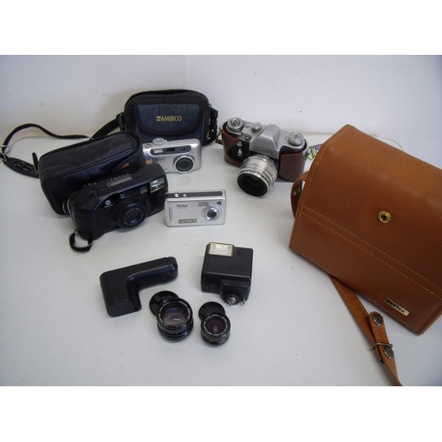 113 - Selection of various vintage cameras, cine cameras etc including a Zenit 3M