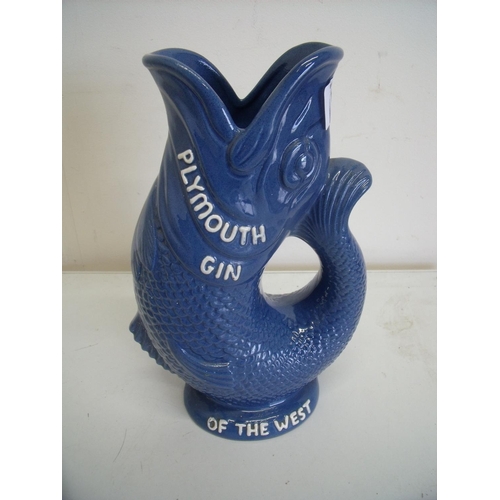 116 - Plymouth Gin 'The Spirit of the West' fish advertising water jug (24cm high)