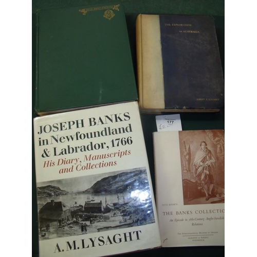 177 - A sundry group of books 'The Banks Collection', 'The Exploration of Australia' by Albert S Calvert, ... 