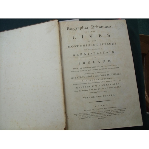 183 - Biographica Britannica by Andrew Kippis to Sir Joseph Banks Bart, President of the Royal Society c.1... 