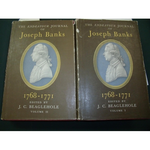 185 - 'The Endeavour Journal of Joseph Banks 1768 - 1771' Volumes 1 and 2 edited by J C Beaglehole each wi... 