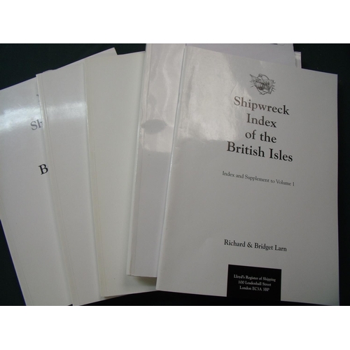 190 - 'Shipwreck Index of the British Isles' by Richard and Bridget Larn, in 5 paperback volumes, Lloyds R... 