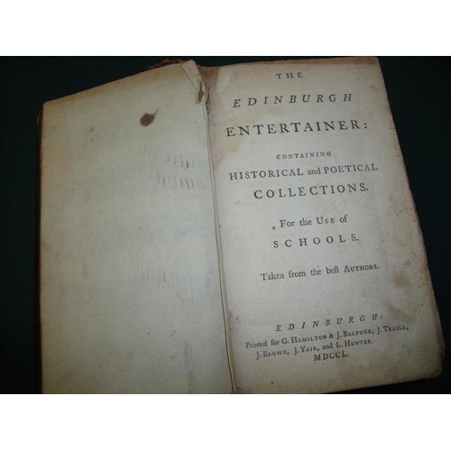 231 - Copy of the 'Edinburgh Entertainer' containing historical, poetical collections from 1750