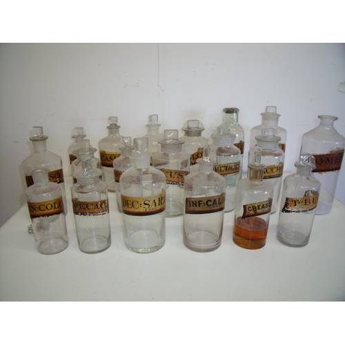 29 - Selection of various 19th C apothecary bottles
