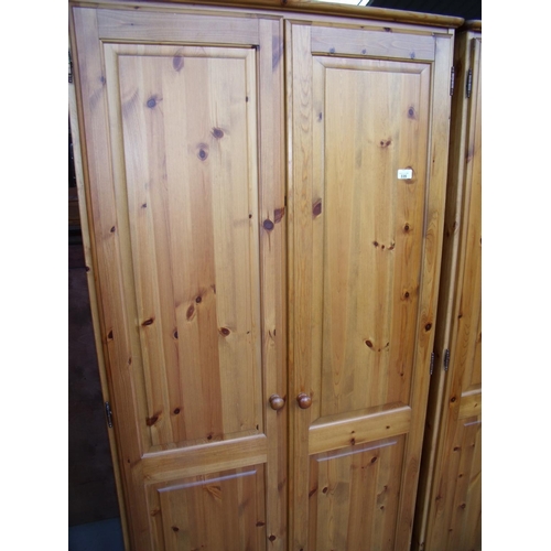 335 - Modern pine double door wardrobe (width 90cm)