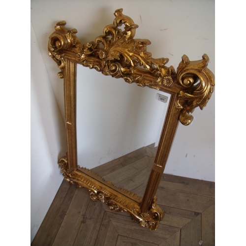 361 - Gilt framed bevelled edge rectangular wall mirror (60cm x 92cm)