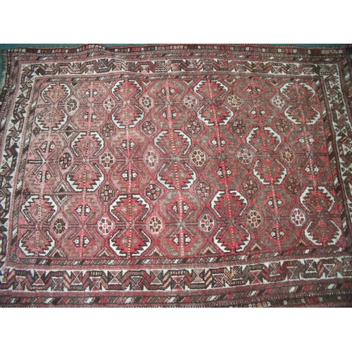 378 - Red woollen ground rug (approx. 150cm x 110cm)