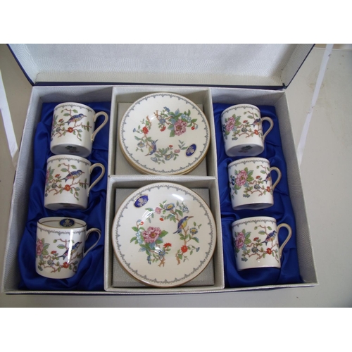 81 - Boxed Ainsley six place Pembroke pattern coffee can and saucers set