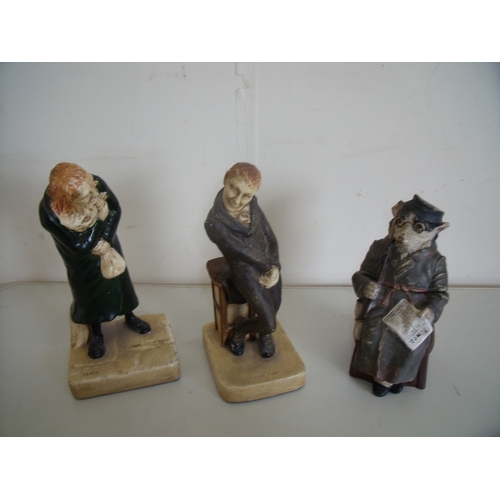 4 - Two Bretby ceramic figures No 1802 Fagin and Uriah Heep and another similar figure with impressed ma... 