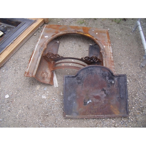 136 - Cast iron fire surround with cast back