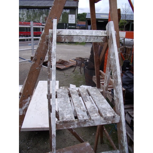 148 - Set of three wooden stepladders